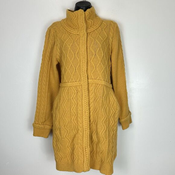 Anthro Sparrow Strathmore Lambswool Longline Cardigan Sweater L Cozy Chunky Knit - Picture 4 of 12